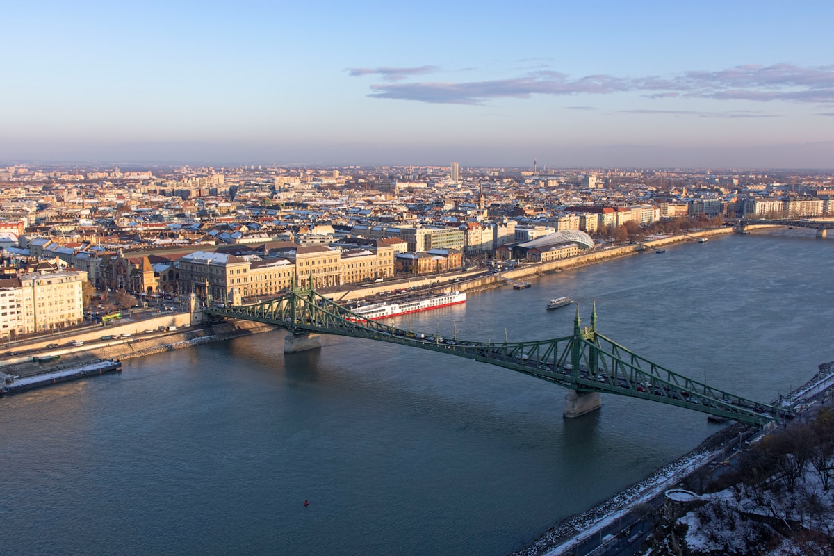 Budapest city and bridge in Hungary