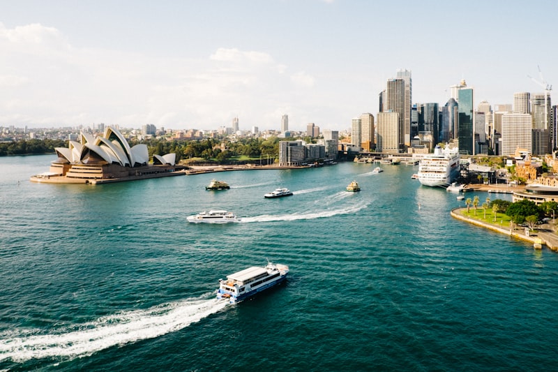 Sydney Opera House and harbour in Australia